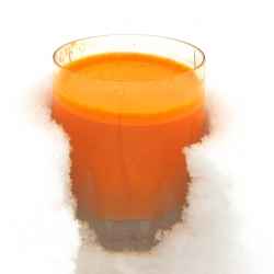 Fruit juice in the snow